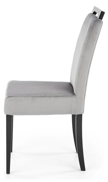 Scaun CLARION 2, gri/negru, stofa catifelata/lemn, 42x58x97 cm