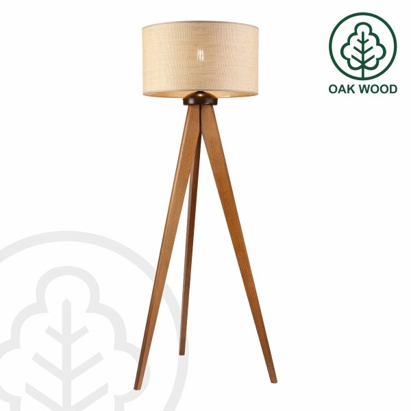 Lampadar AIDA 1xE27/15W/230V stejar/rafie