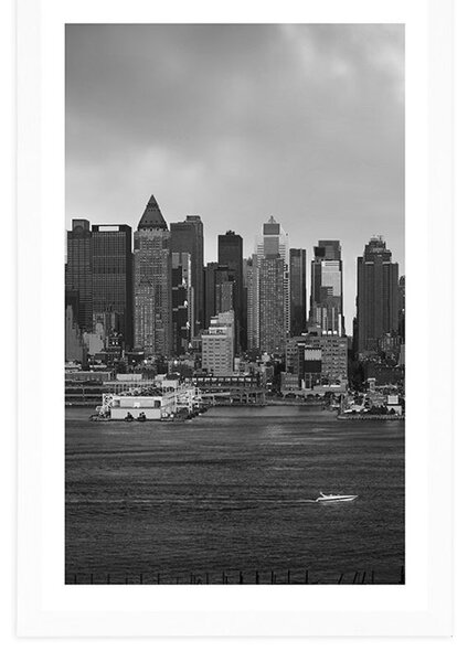 Poster cu passepartout New York unic în design alb-negru