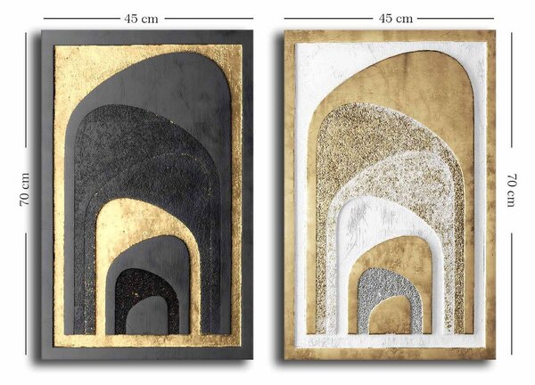 Set 2 tablouri 2P4570GSC-008, multicolor, lemn, 45x70cm