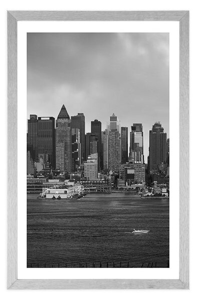 Poster cu passepartout New York unic în design alb-negru
