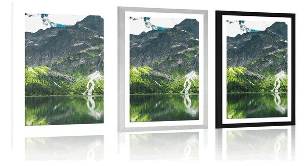 Poster cu passepartout ochiul mării în Tatra