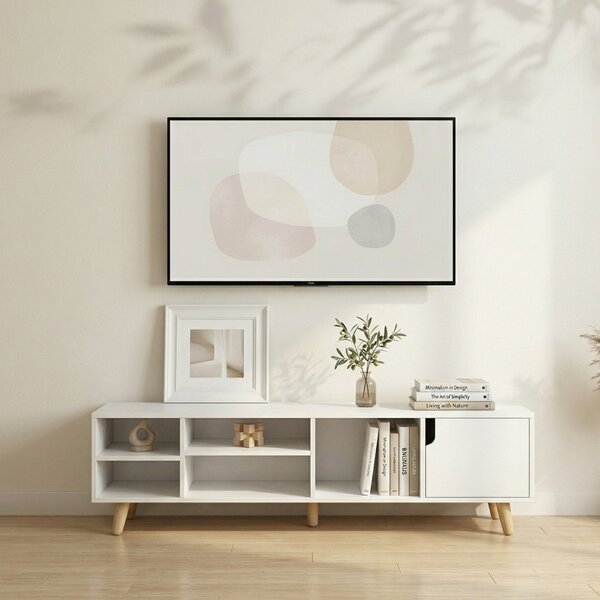 Dulap TV, depozitare multifunctional, 120 x 30 x 38 cm, alb