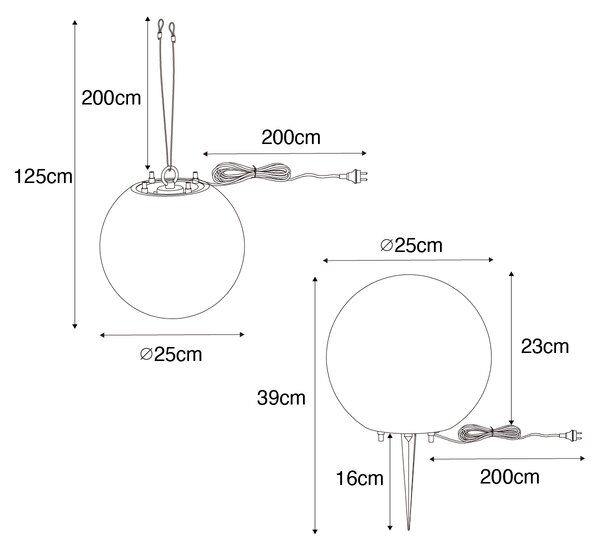 Lampă inteligentă de exterior gri 25 cm IP65 incl. WiFi A60 - Nura
