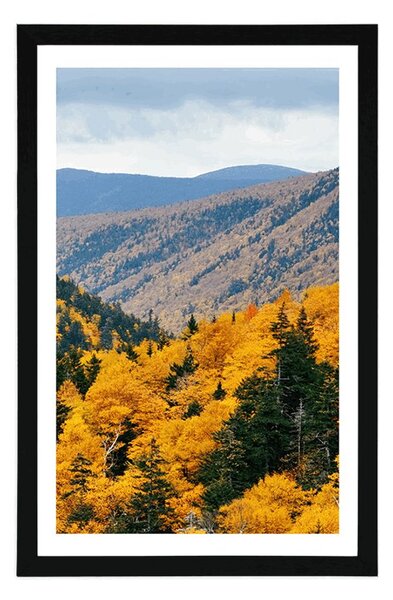 Poster cu passepartout vedere la munți maiestuoși