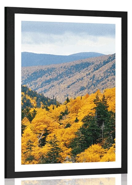 Poster cu passepartout vedere la munți maiestuoși