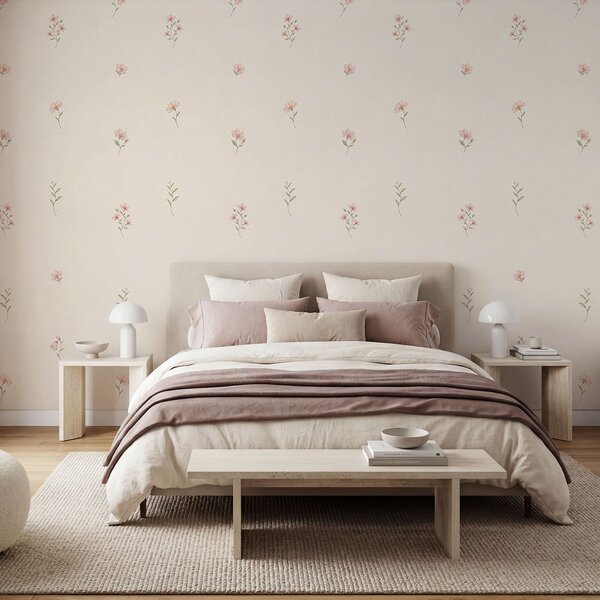 Fototapet Un model floral delicat, potrivit pentru orice spațiu, Fototapet flori, Fototapet populare, t01095 - Tapeko.ro