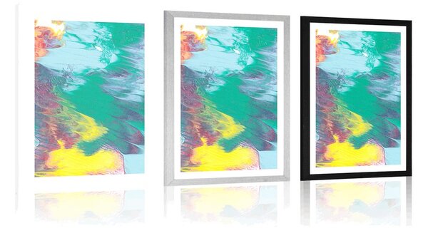 Poster cu passepartout abstracție în culori pastelate