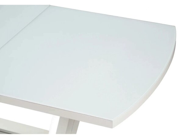 Masa extensibila OLAV, alb, sticla temperata, 160/200x90x75 cm