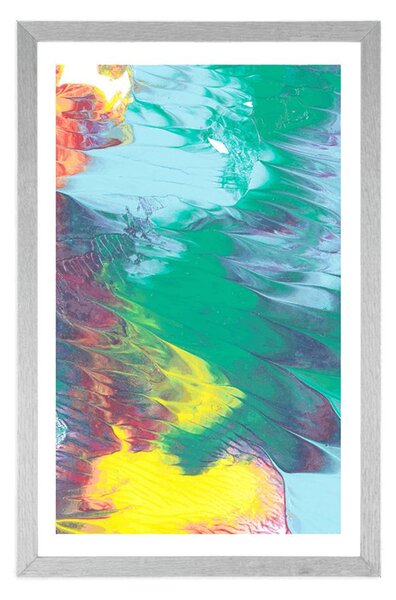 Poster cu passepartout abstracție în culori pastelate