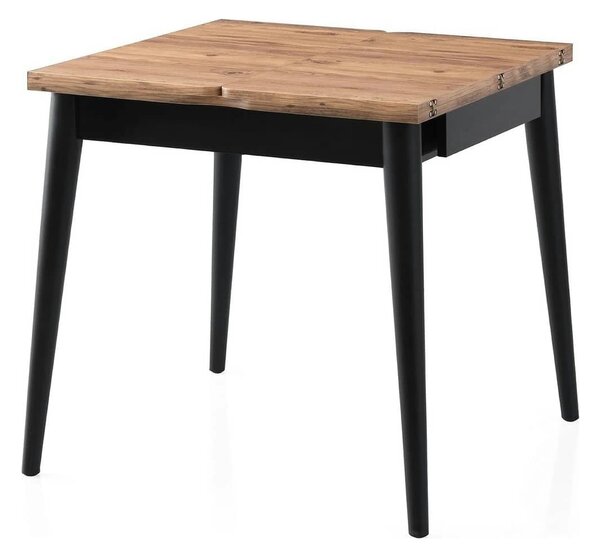 Masa extensibila TOTEM 3043, stejar/negru, PAL melaminat, 80/160x80x75