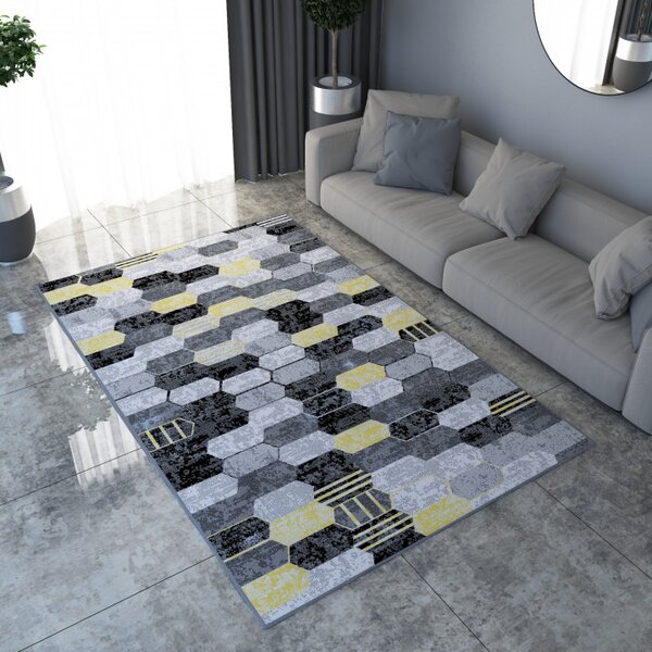 Covor Camera Copii Kolibri 11203-195, Marime 120 x 170 cm, Multicolor, Inaltime Fir 9 mm, Antialergic, Polipropilena, Gradinita, Cresa, Loc de Joaca