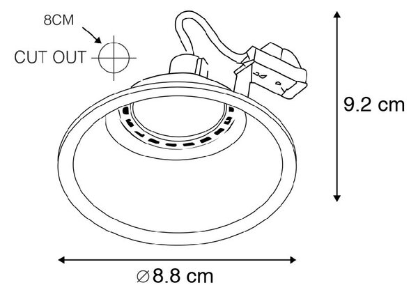 Set de 3 spoturi moderne incastrate albe - Dept