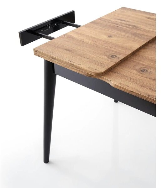 Masa extensibila TOTEM 3043, stejar/negru, PAL melaminat, 80/160x80x75