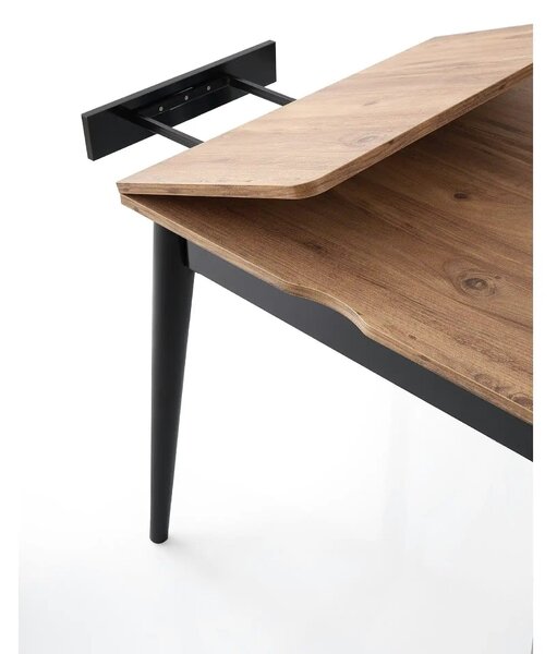 Masa extensibila TOTEM 3043, stejar/negru, PAL melaminat, 80/160x80x75