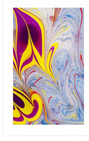Poster cu passepartout abstracție în stilul Ebru