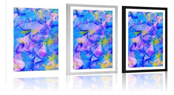 Poster cu passepartout artă abstractă pastelată