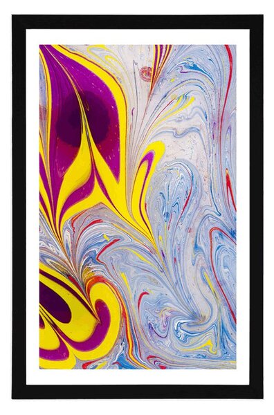 Poster cu passepartout abstracție în stilul Ebru