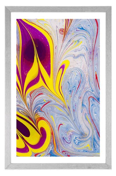 Poster cu passepartout abstracție în stilul Ebru