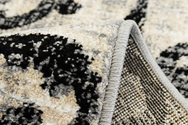 Covor Cappuccino 16003-81, Marime 60 x 110 cm, Gri, Inaltime Fir 7 mm, Antialergic, Polipropilena, Living, Dormitor, Sufragerie, Birou 60 x 110
