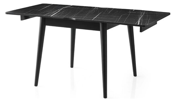 Masa extensibila TOTEM 3041, negru cu efect de marmura, PAL melaminat
