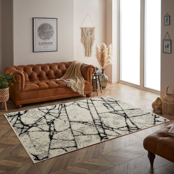 Covor Cappuccino 16102-610, Marime 60 x 110 cm, Gri, Inaltime Fir 7 mm, Antialergic, Polipropilena, Living, Dormitor, Sufragerie, Birou 60 x 110