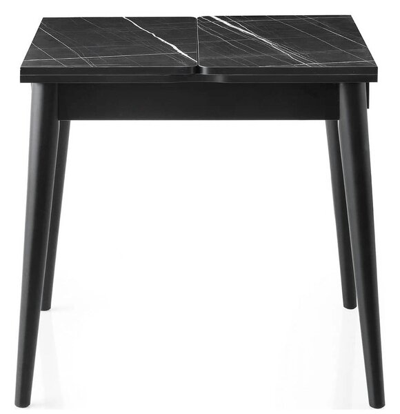 Masa extensibila TOTEM 3041, negru cu efect de marmura, PAL melaminat