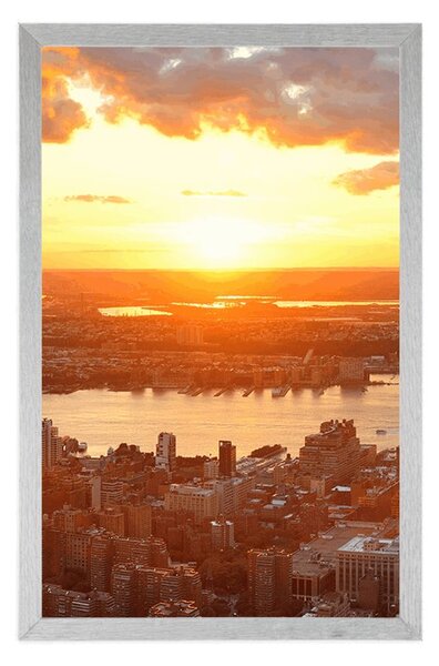 Poster apus de soare deasupra New York-ului