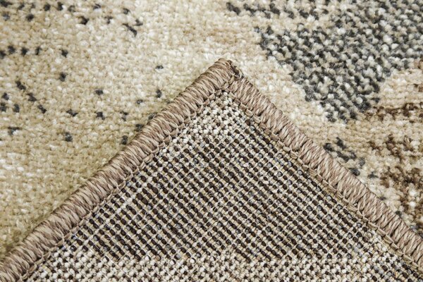 Covor Caleidoscop 13038-116, Marime 60 x 110 cm, Bej, Gri, Maro , Inaltime Fir 6 mm, Antialergic, Polipropilena, Living, Dormitor, Sufragerie, Birou