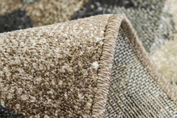 Covor Caleidoscop 13038-116, Marime 60 x 110 cm, Bej, Gri, Maro , Inaltime Fir 6 mm, Antialergic, Polipropilena, Living, Dormitor, Sufragerie, Birou