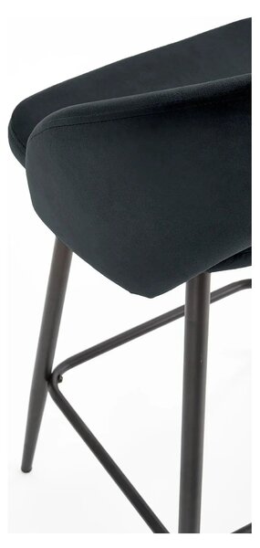 Scaun bar 65 cm H96, negru - HLR 66, stofa catifelata/otel