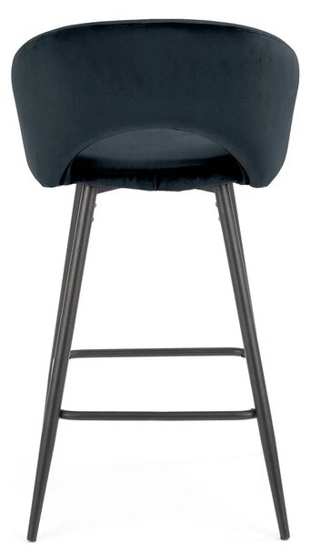 Scaun bar 65 cm H96, negru - HLR 66, stofa catifelata/otel