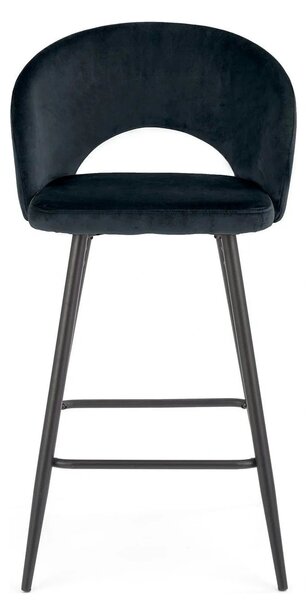 Scaun bar 65 cm H96, negru - HLR 66, stofa catifelata/otel