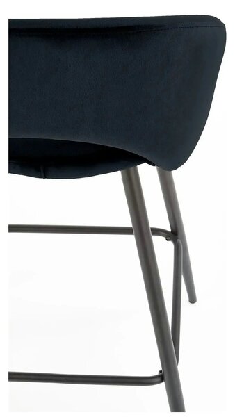 Scaun bar 65 cm H96, negru - HLR 66, stofa catifelata/otel