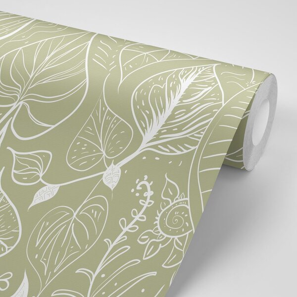 Tapet frunze magice în design verde