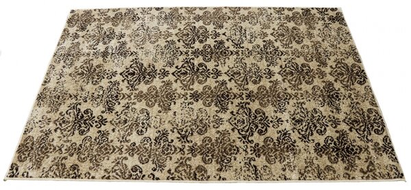 Covor Daffi 13121-120, Marime 60 x 110 cm, Bej, Maro, Inaltime Fir 6 mm, Antialergic, Polipropilena, Living, Dormitor, Sufragerie, Birou 60 x 110