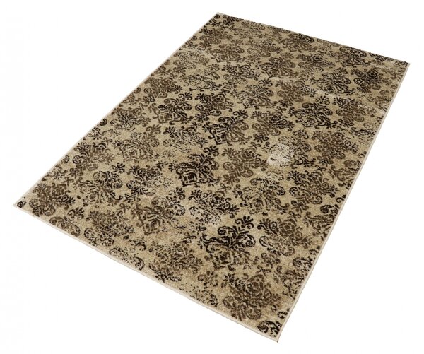 Covor Daffi 13121-120, Marime 60 x 110 cm, Bej, Maro, Inaltime Fir 6 mm, Antialergic, Polipropilena, Living, Dormitor, Sufragerie, Birou 60 x 110