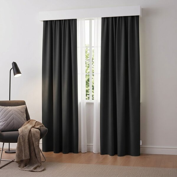 Draperie Blackout cu rejansa Neagra 140x244 cm – Opacitate 90%