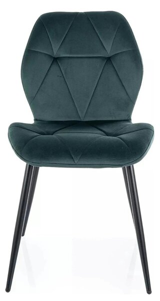 Scaun RICK, verde inchis - Bluvel 78, stofa catifelata/metal, 48x41x86
