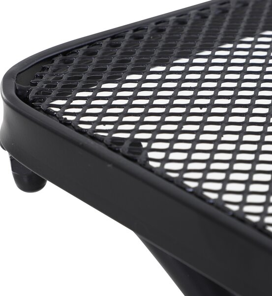 Outsunny Masuta pentru Gradina din Otel cu Blat Perforat, Masuta Patrata pentru Exterior 45x45x50 cm, Negru | AOSOM RO