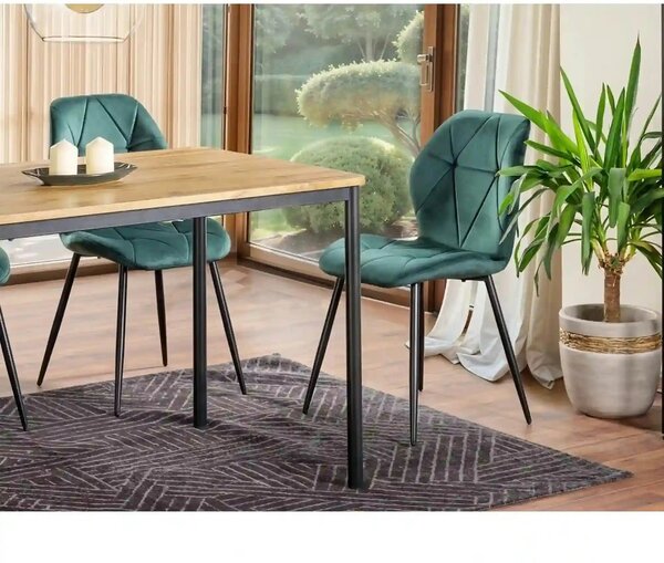 Scaun RICK, verde inchis - Bluvel 78, stofa catifelata/metal, 48x41x86