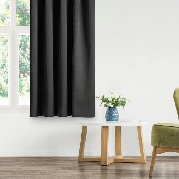 Draperie Blackout cu rejansa Neagra 140x244 cm – Opacitate 90%