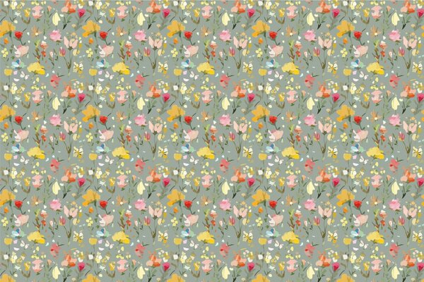 Tapet flori pictate abstract