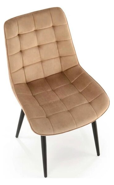Scaun K580, bej - HLR 11, stofa catifelata/otel, 51x61x85 cm