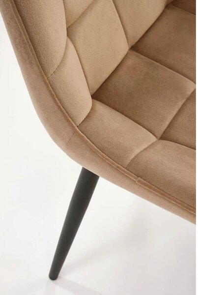 Scaun K580, bej - HLR 11, stofa catifelata/otel, 51x61x85 cm