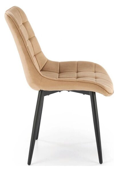 Scaun K580, bej - HLR 11, stofa catifelata/otel, 51x61x85 cm
