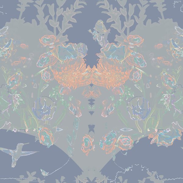 Tapet pădure misterioasă cu fundal gri