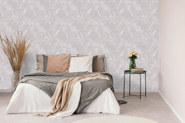 Tapet crin pictat în design gri