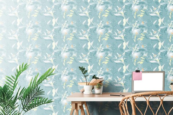 Tapet crin magic în design albastru