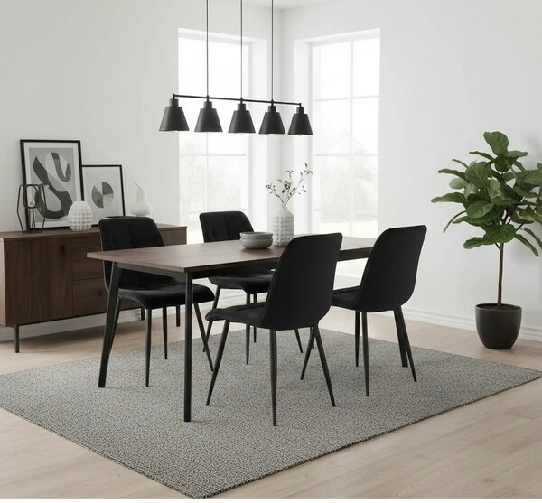 Scaun CHIC, stofa catifelata negru - Matt 99, 50x58x88 cm
